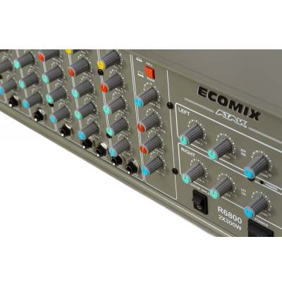 Atak Ecomix R6800 Amfi Mikser Trafolu 6 Kanal 2x300 Watt