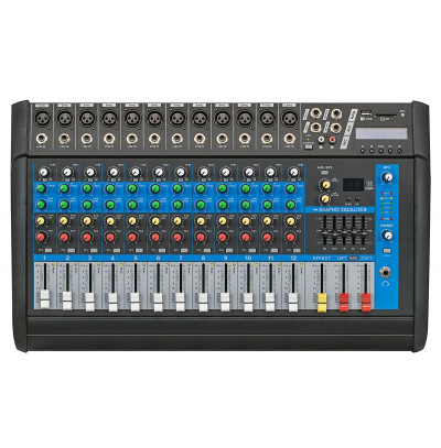 Globe Acoustic GPM512 Power Mikser Amfi 2x250W 12 Kanal Dsp Efekt EQ Usb