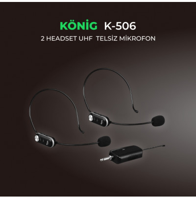 König K-506 Kablosuz Headset Mikrofon Seti İkili